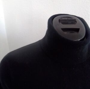 Woman's Gap Silk Blend Turtleneck Pullover Black Large